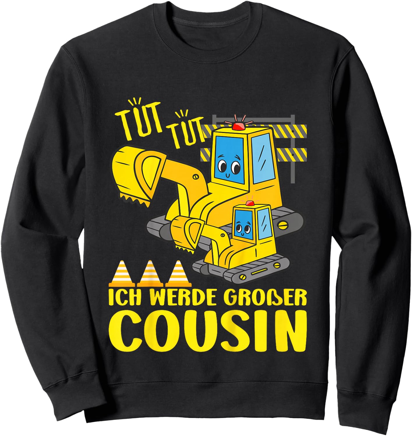 with German Text "Ich Werde Großer Cousin 2026/2027" Digger Soon Sweatshirt - Sweatshirt | Black