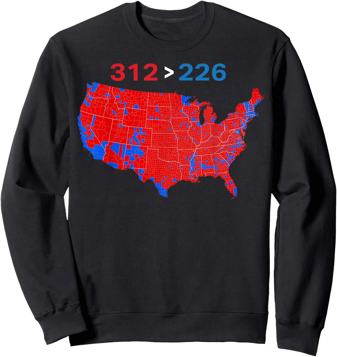 312 226 Red Wave Election Map Sweatshirt - Sweatshirt | Black