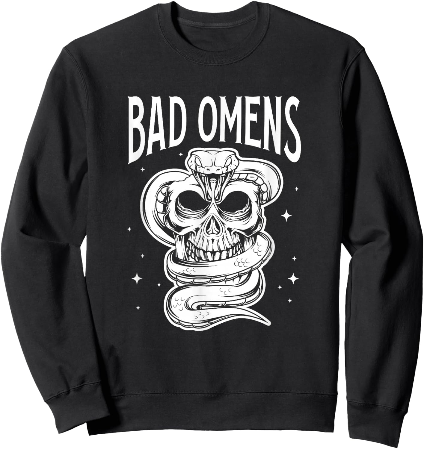 Bad Omens Snake and Skull Gothic Cobra Venom Reptiles Sweatshirt - Sweatshirt | Black
