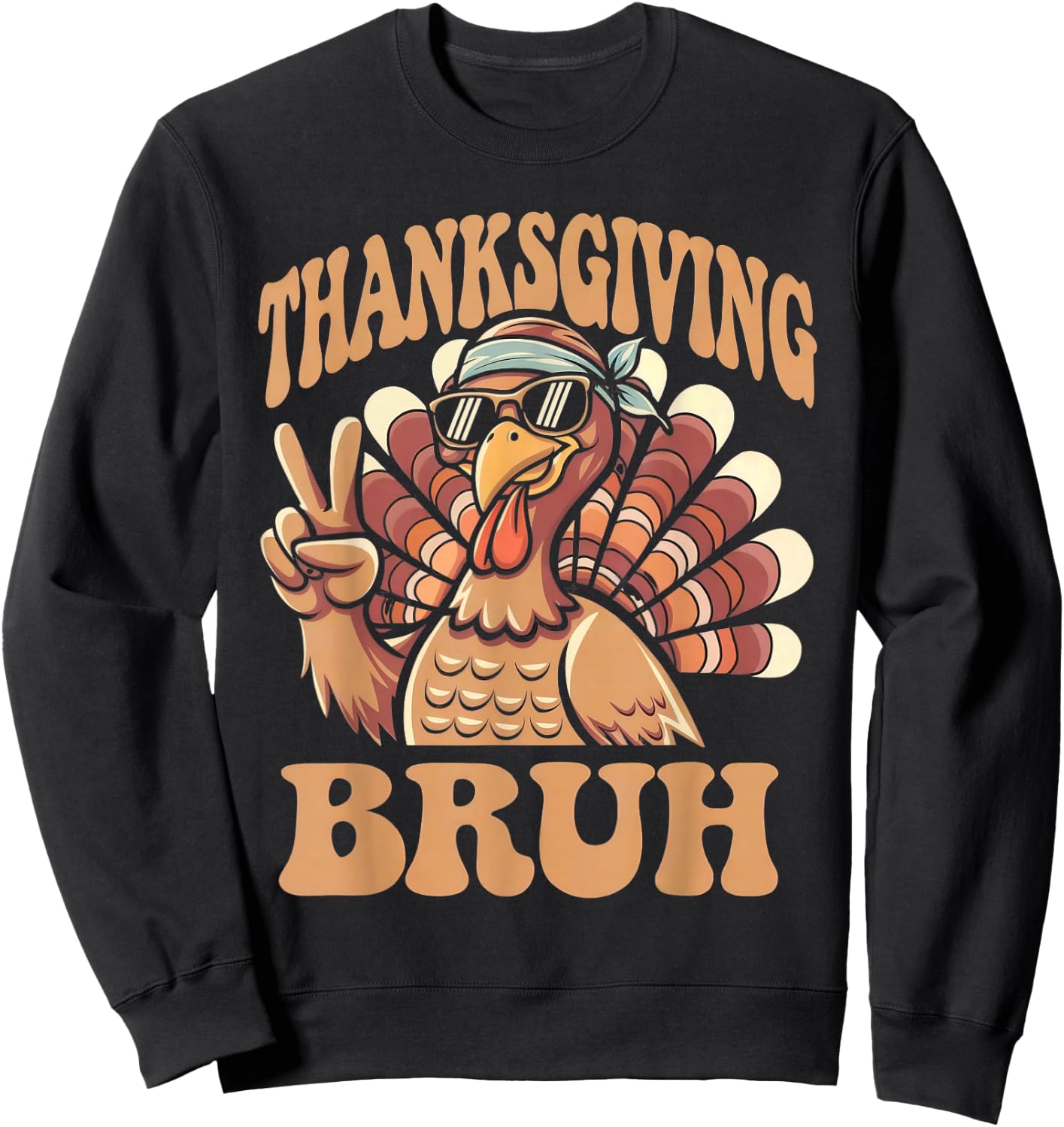 Thanksgiving bruh funny turkey fall boys Sweatshirt - Sweatshirt | Black