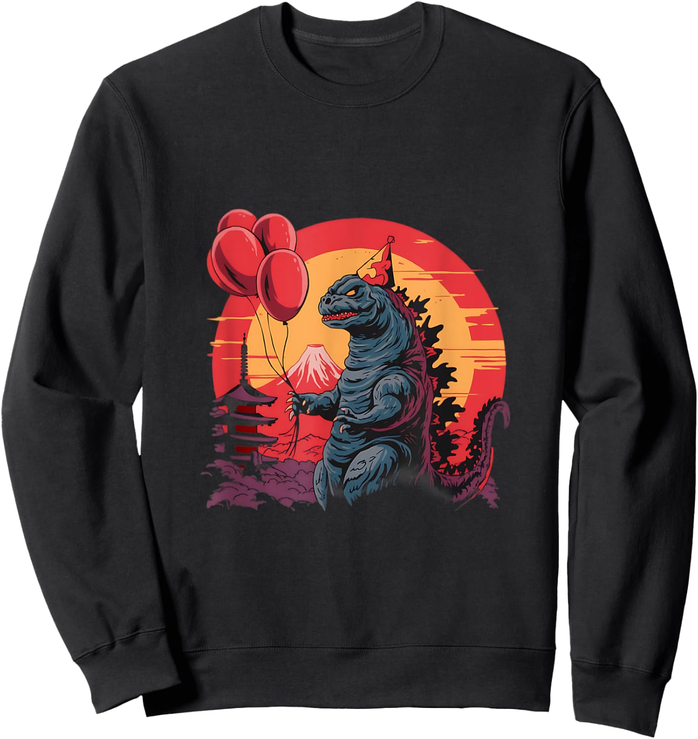 Kaiju Birthday Party Japan Monster Movie Bday Japanese Sweatshirt - Sweatshirt | Black