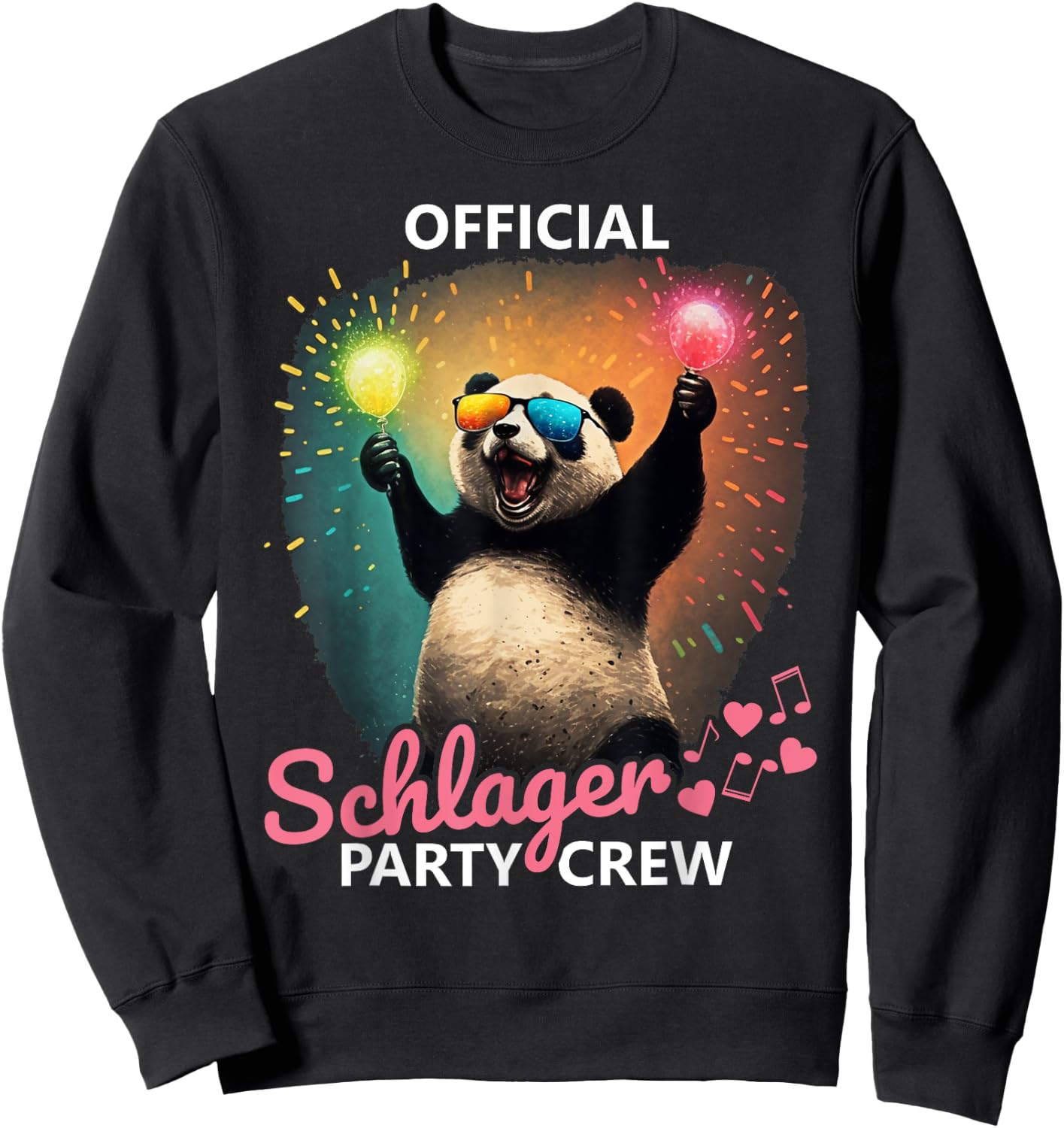 PARTY HASE Outfits für Party und Kneipentour Official Schlager Party Crew Sweatshirt - Sweatshirt | Black