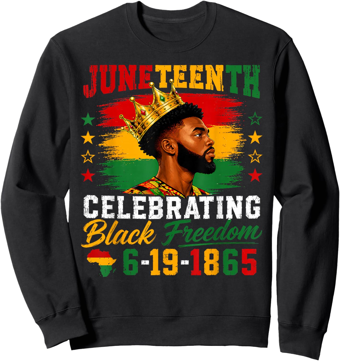 Juneteenth Shirts Men Black King Black American Freedom 1865 Sweatshirt - Sweatshirt | Black