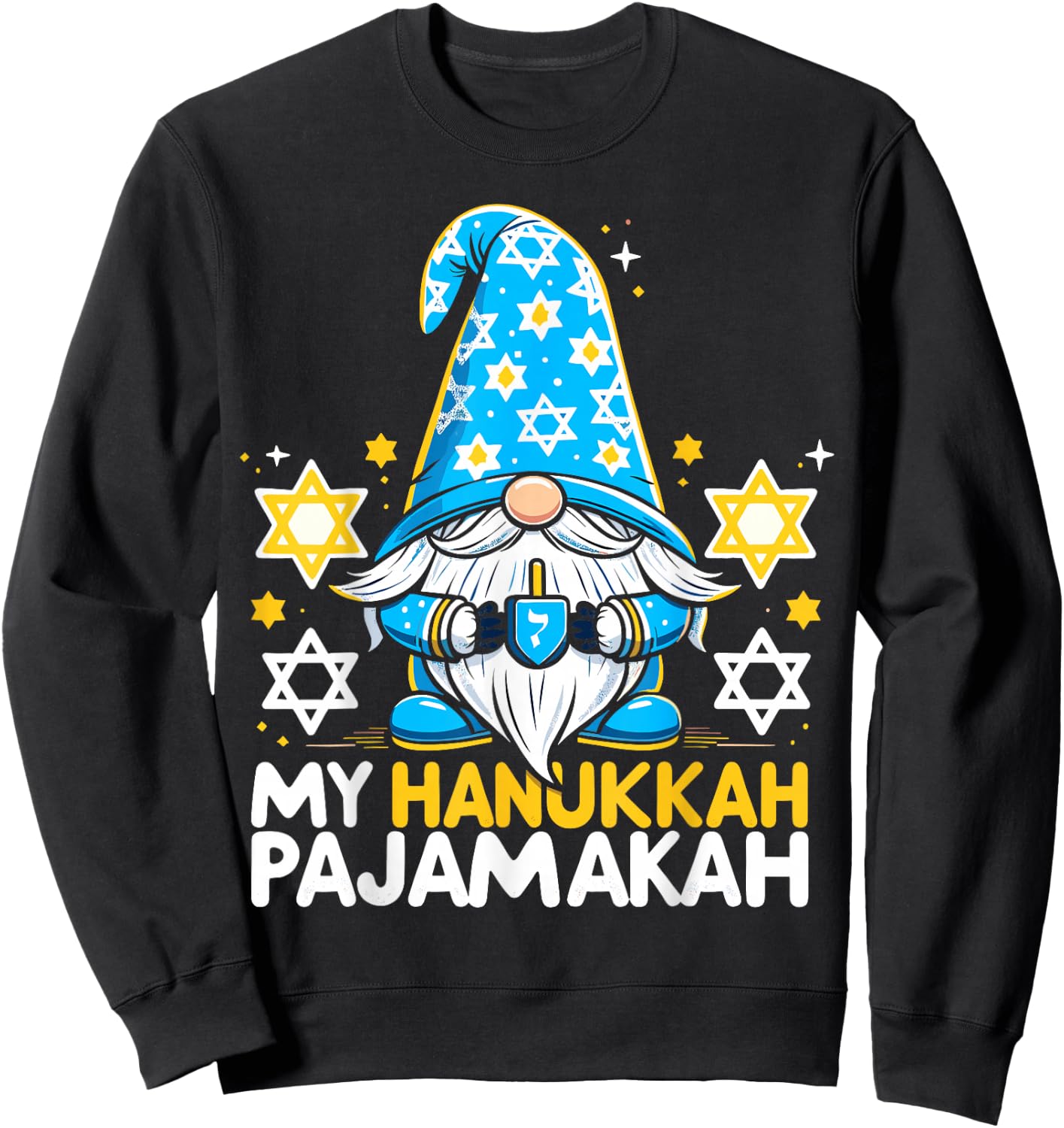 My Hanukkah Pajamakah Funny Chanukah Pajamas Sweatshirt - Sweatshirt | Black