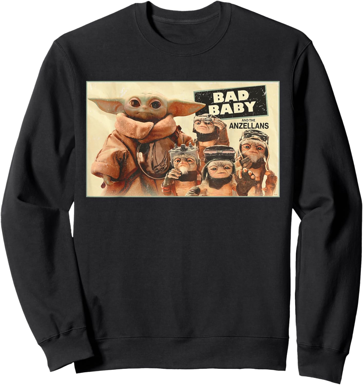 Star Wars The Mandalorian and Grogu Bad Baby & The Anzellans Sweatshirt - Sweatshirt | Black