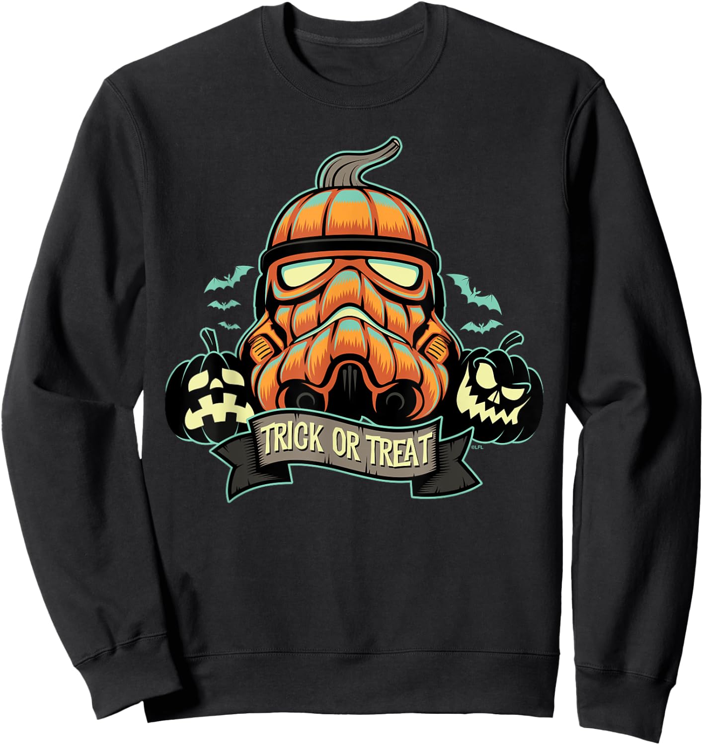 Star Wars Halloween Stormtrooper Jack-o’-Lantern Pumpkin Sweatshirt - Sweatshirt | Black
