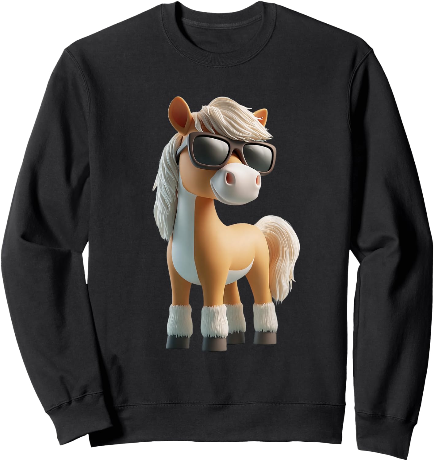 Cooles Pferdemotiv mit Sonnenbrille Pferd Pony Sweatshirt - Sweatshirt | Black