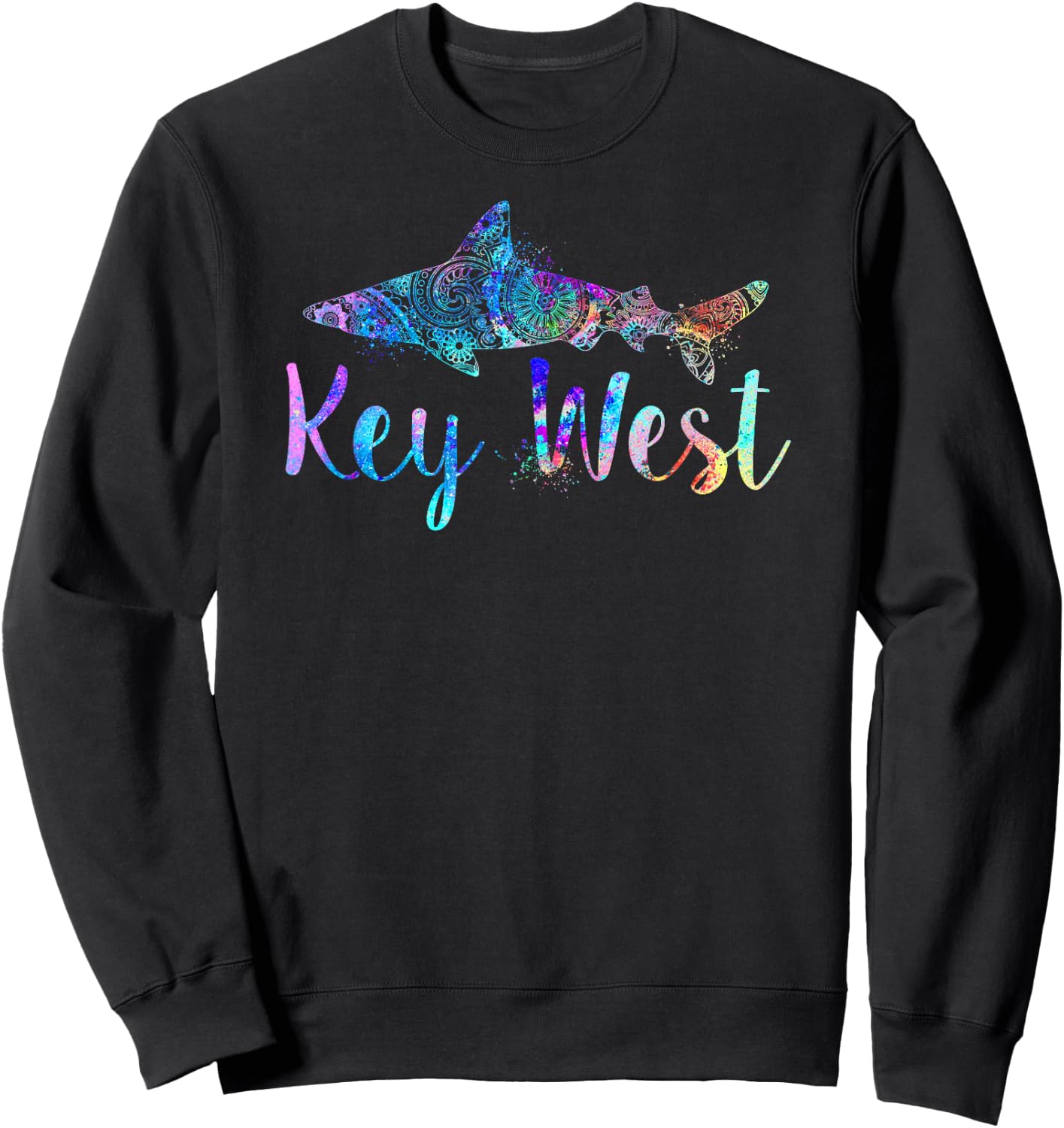 Key West Florida Shark Fishing Diving Trip Vacation Souvenir Sweatshirt - Sweatshirt | Black
