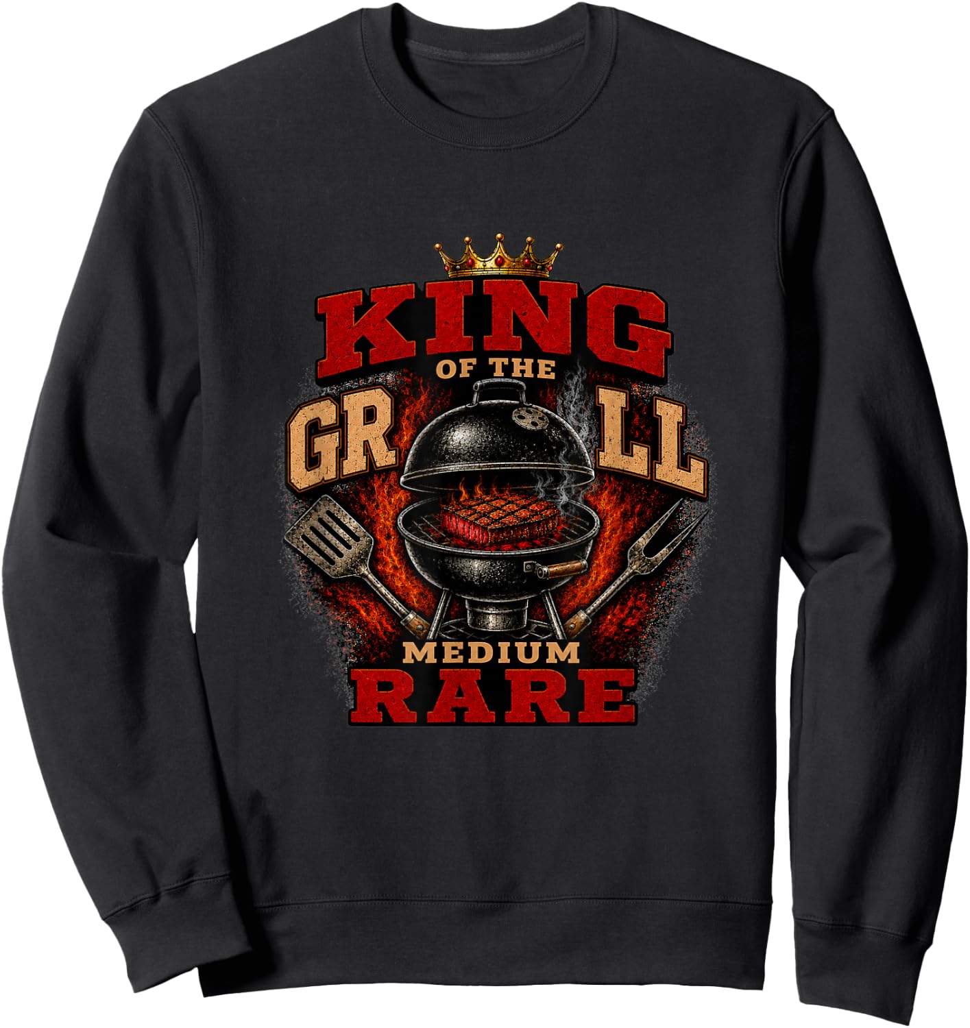 King of the Grill Medium Rare BBQ Sweatshirt - Sweatshirt | Black