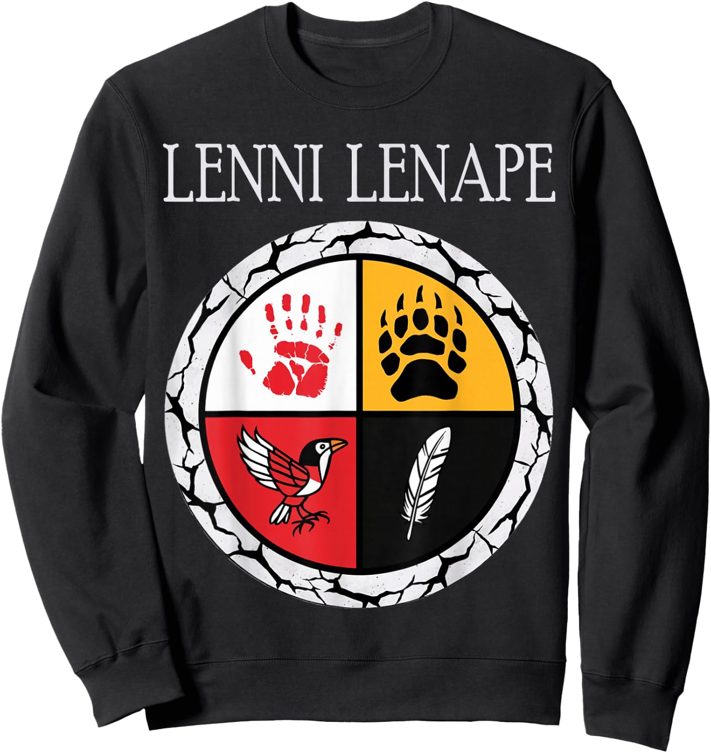 Lenni Lenape Delaware Native American Medicine Wheel Sweatshirt - Sweatshirt | Black