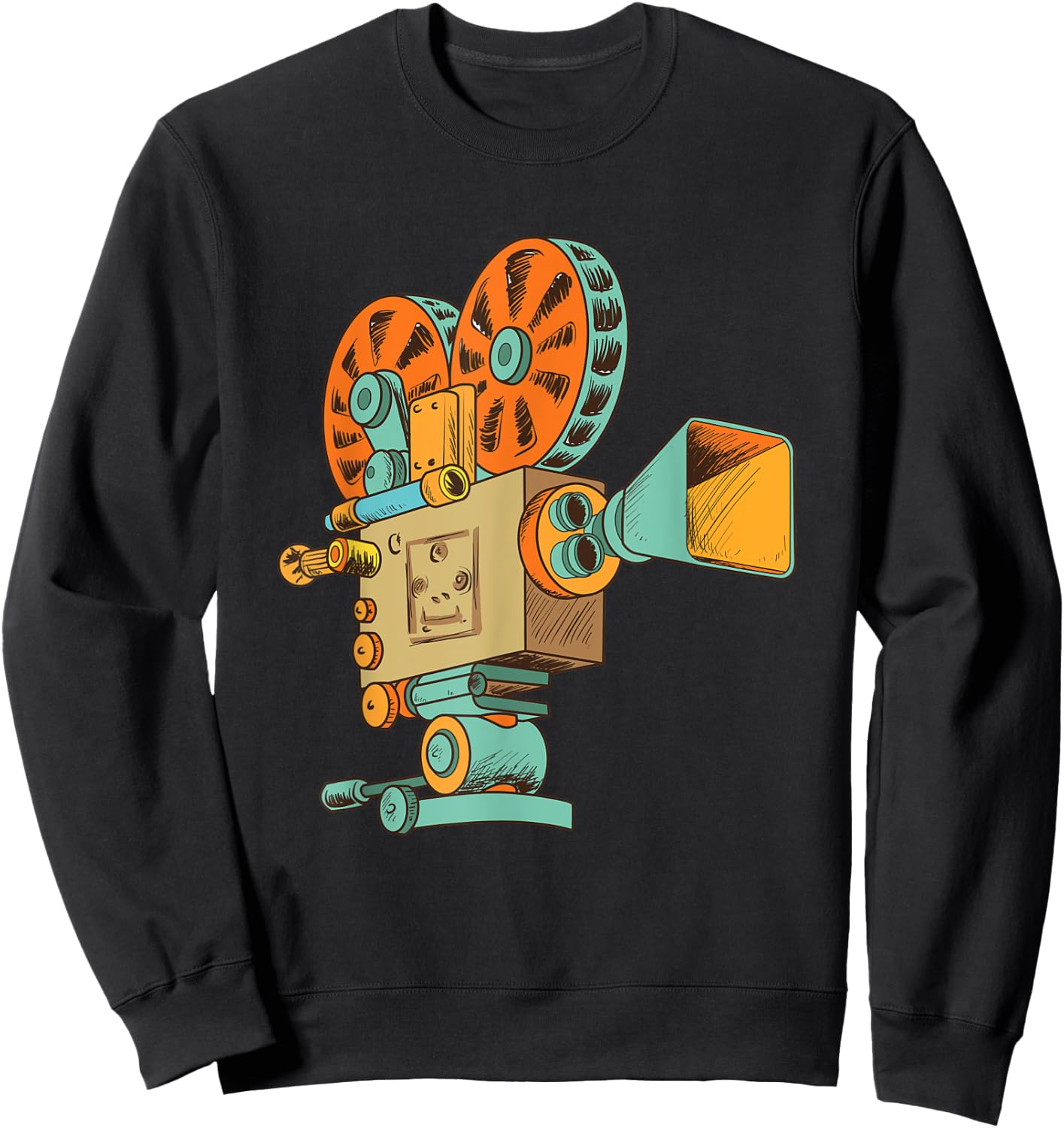 Retro Vintage Film Camera for Filmmakers and Movie Directors Sweatshirt - Sweatshirt | Black