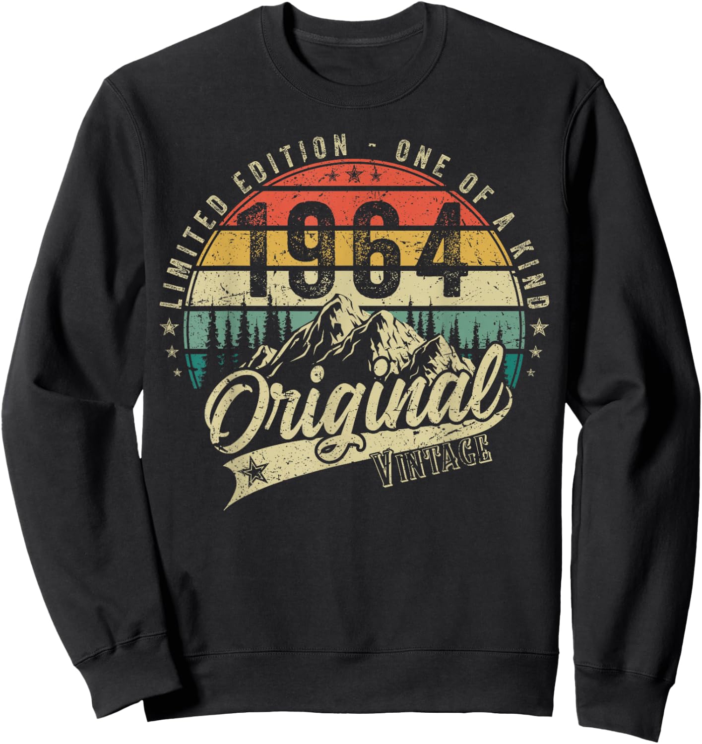 1964 Vintage Jahrgang Geburtstag Retro Herren Damen Geschenk Sweatshirt - Sweatshirt | Black
