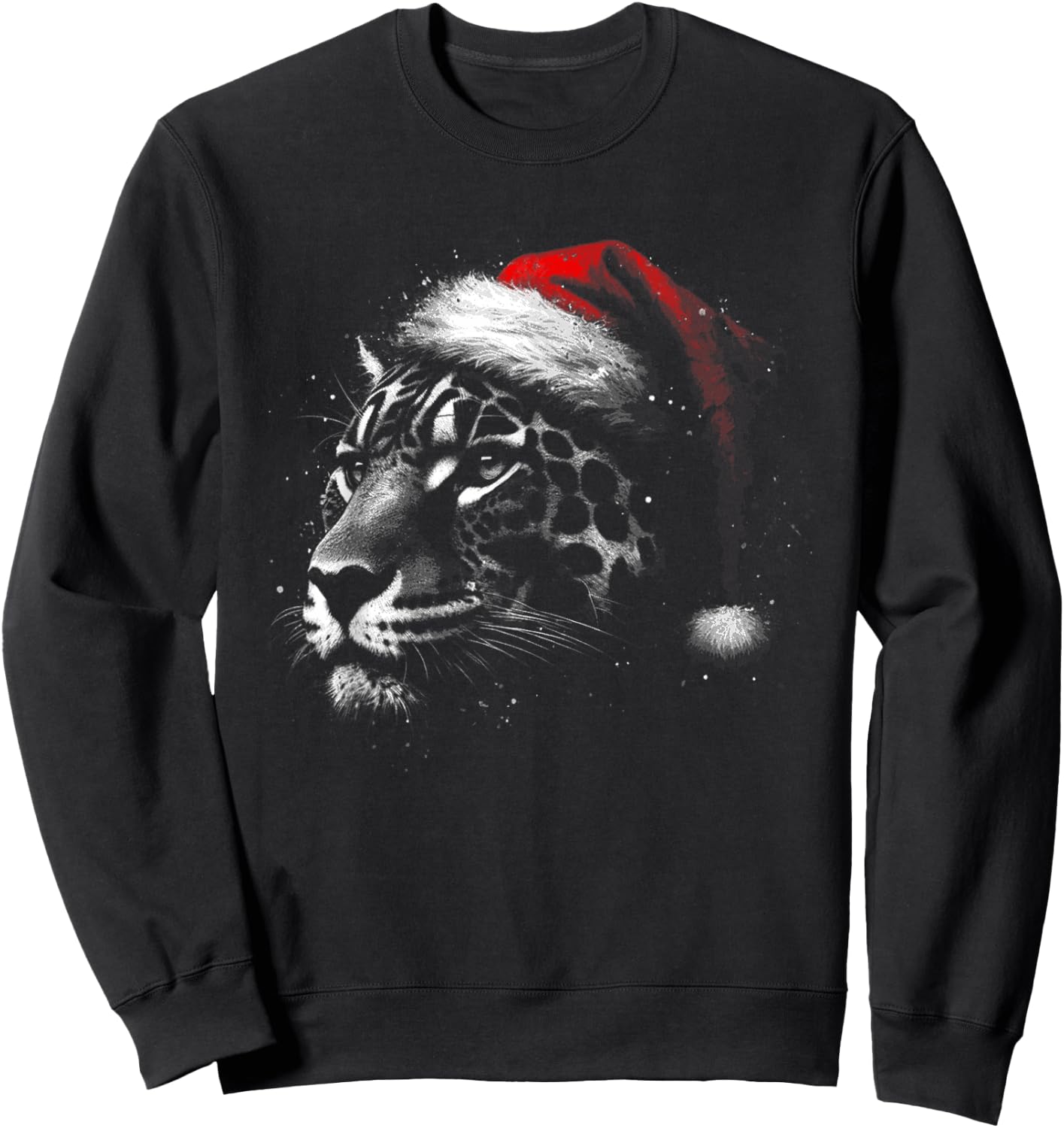 Jaguar Santa Hat - Funny Cheetah Xmas Christmas Lover Sweatshirt - Sweatshirt | Black