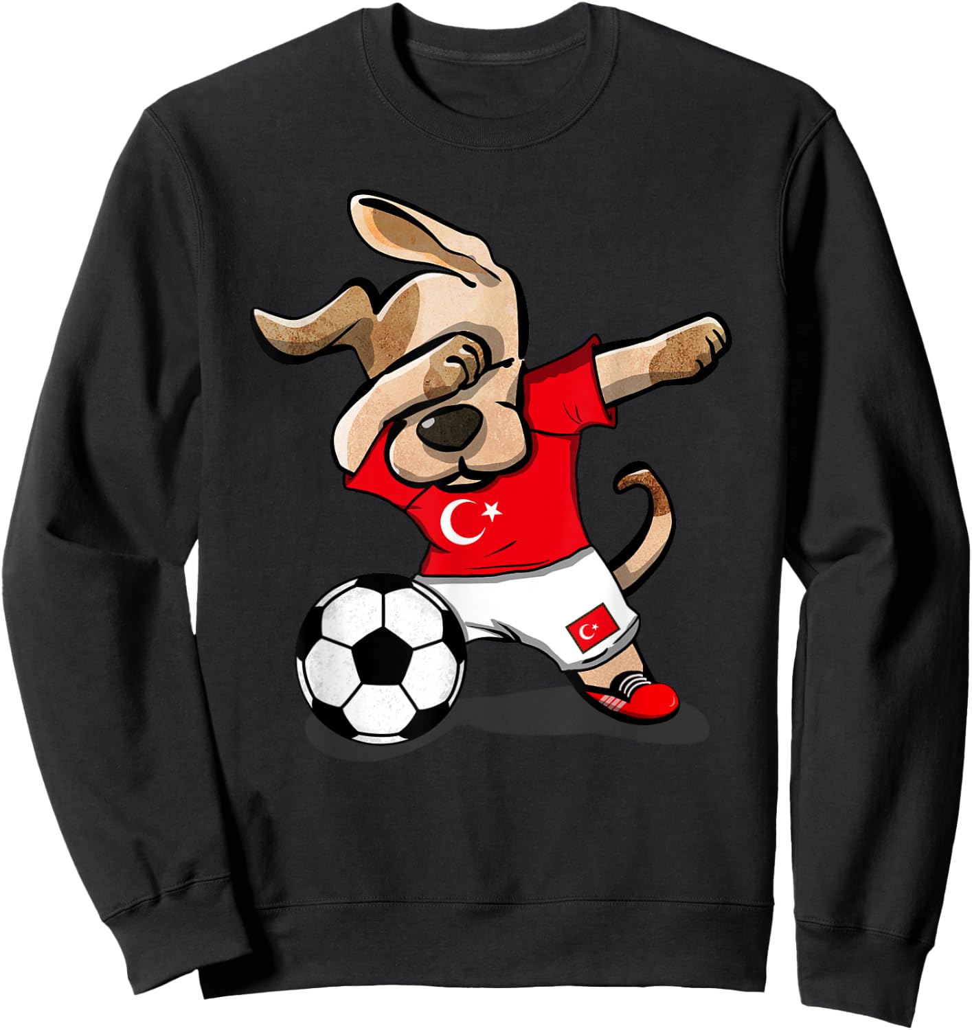 Dog Dabbing Soccer Turkey Jersey Shirt Turkish Football Men Women Kids Sweatshirt - Sweatshirt | Black