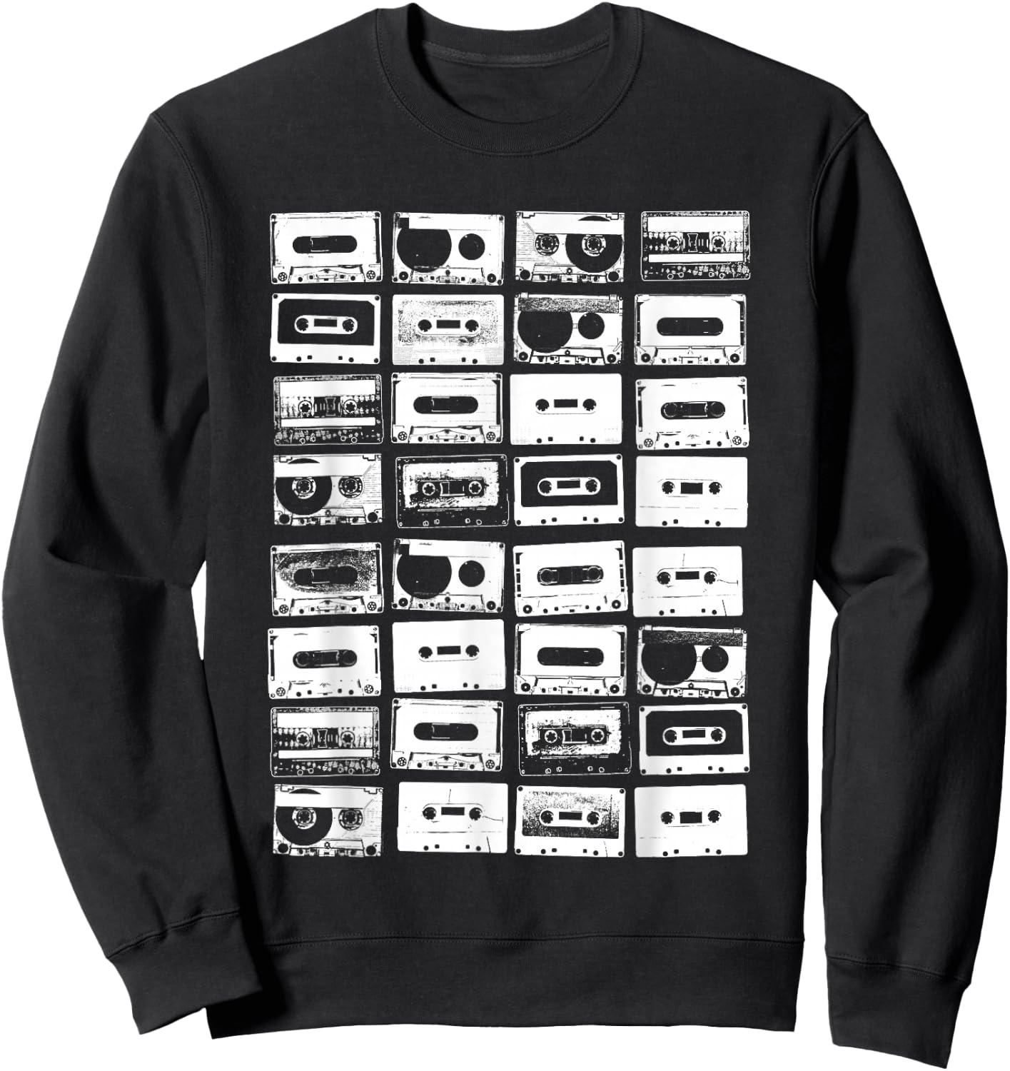 Cassette Tapes 1980s Music Graphic Sweatshirt - Sweatshirt | Black