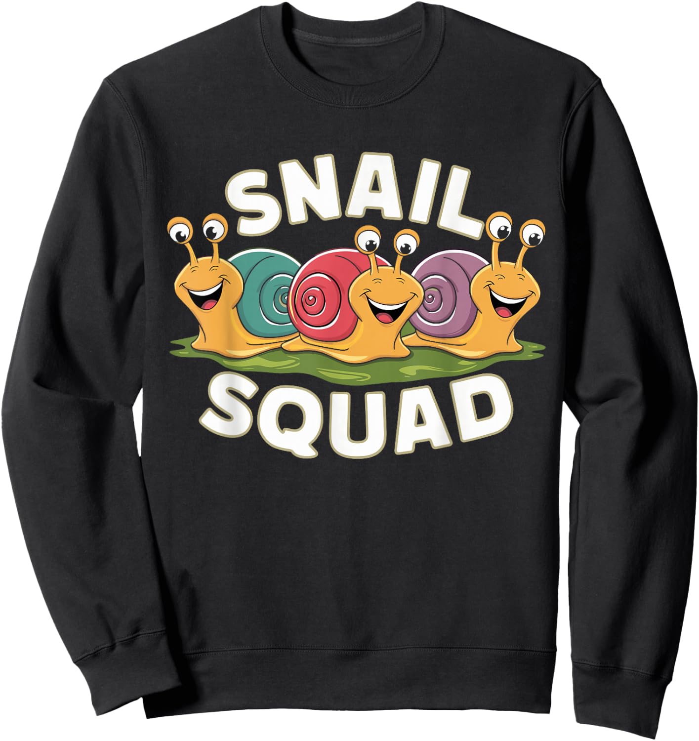 Snail Squad Design for Snail Lover Stuff | Cool Snail Sweatshirt - Sweatshirt | Black