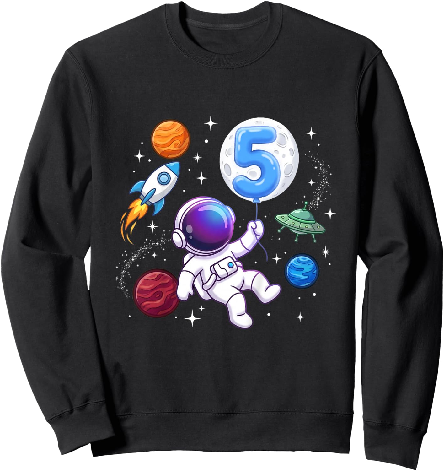 Kinder Astronaut 5. Geburtstag - Junge 5 Jahre alt Kindergeburtstag Sweatshirt - Sweatshirt | Black