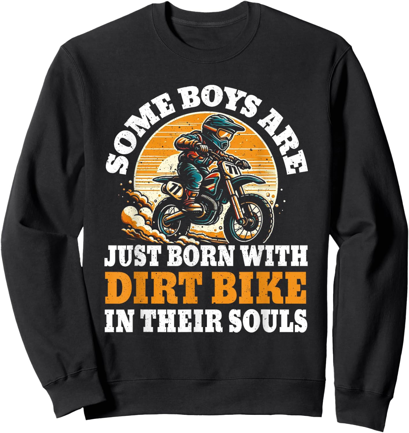 Youth Boy Dirt Bike Toddler Motocross Sweatshirt - Sweatshirt | Black