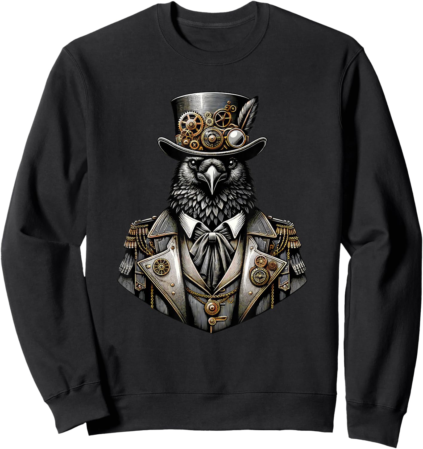 Steampunk Raven Women Men Kids Steampunk Raven Sweatshirt - Sweatshirt | Black