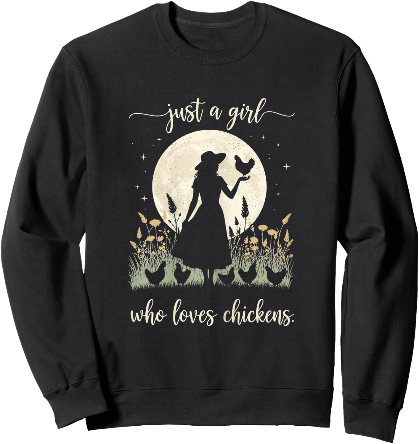 Just A Girl Who Loves Chickens Sweatshirt - Sweatshirt | Black