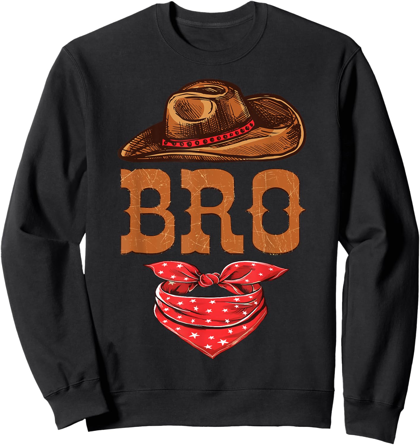Bro Brother Western Birthday Cowboy Cowgirl Family Matching Sweatshirt - Sweatshirt | Black
