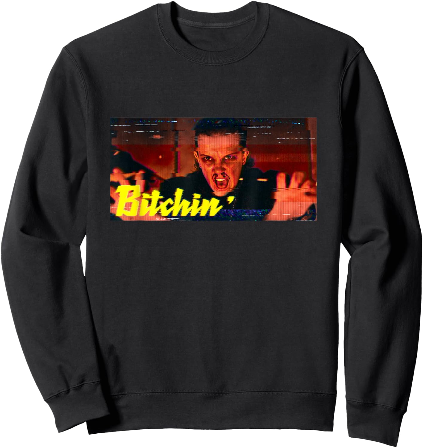 Stranger Things Eleven Bitchin' Vintage Power Panel Sweatshirt - Sweatshirt | Black
