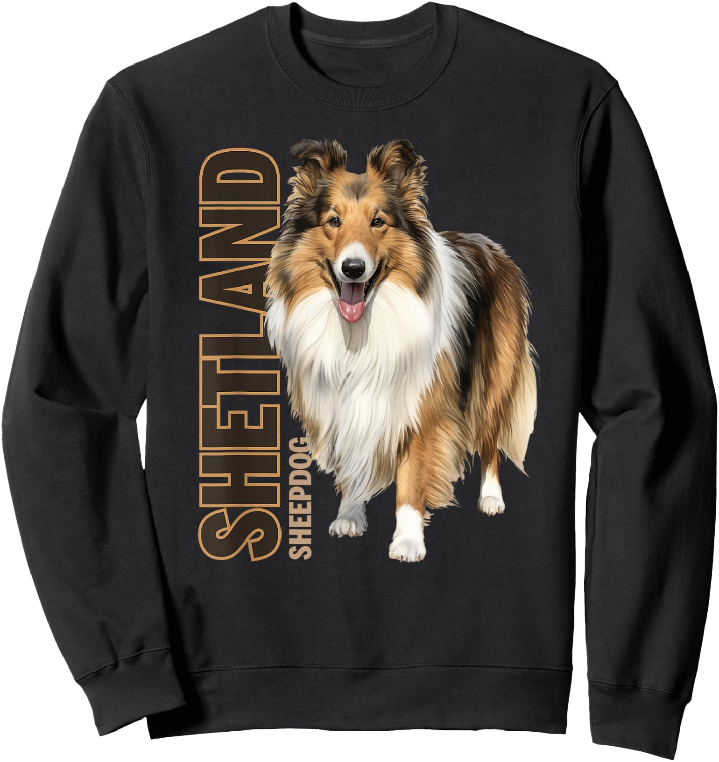 Shetland Sheepdog Watercolor Sweatshirt - Sweatshirt | Black