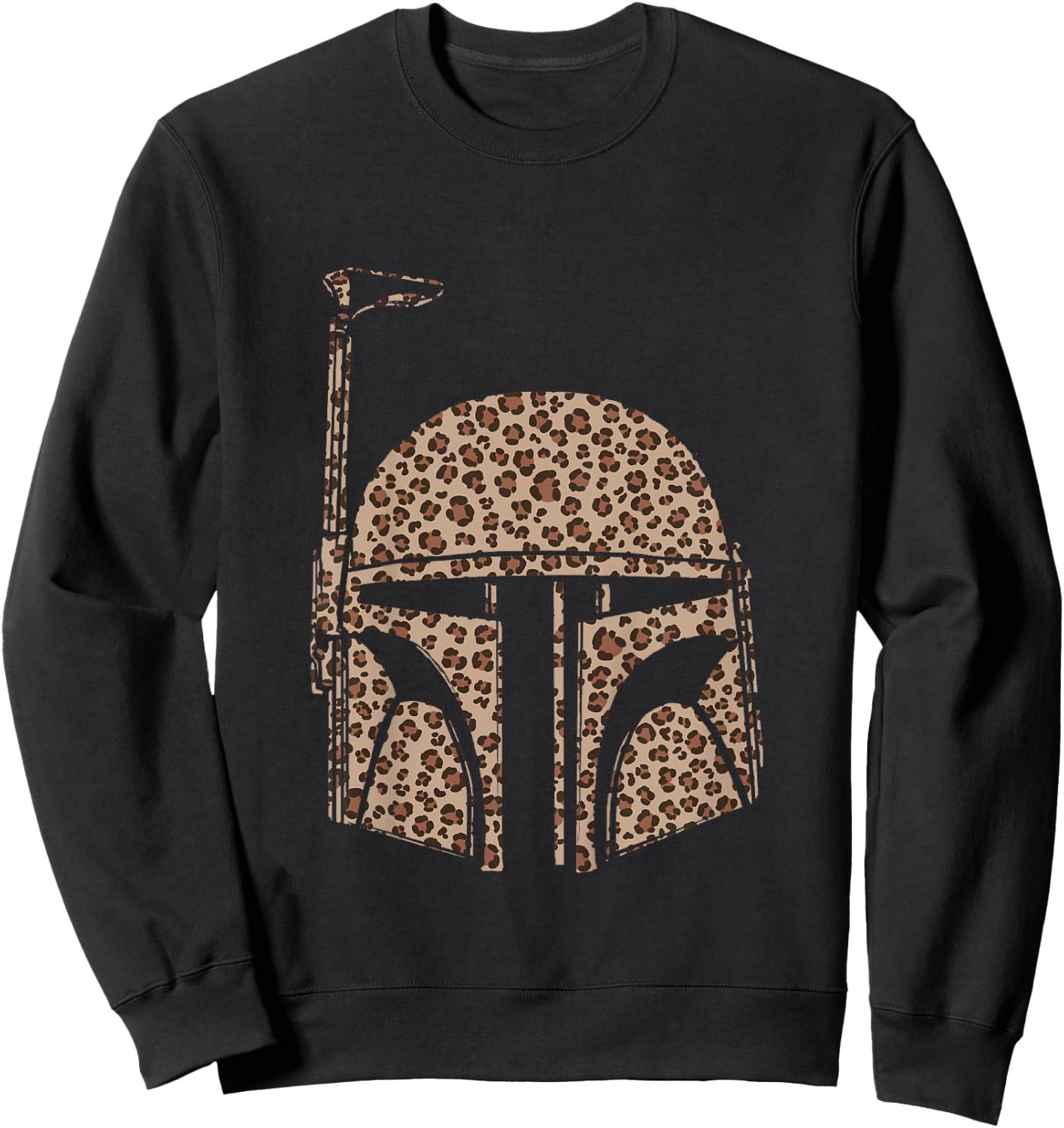 Kids Star Wars Classic Boba Fett Cheetah Print Vintage Helmet Sweatshirt - Sweatshirt | Black