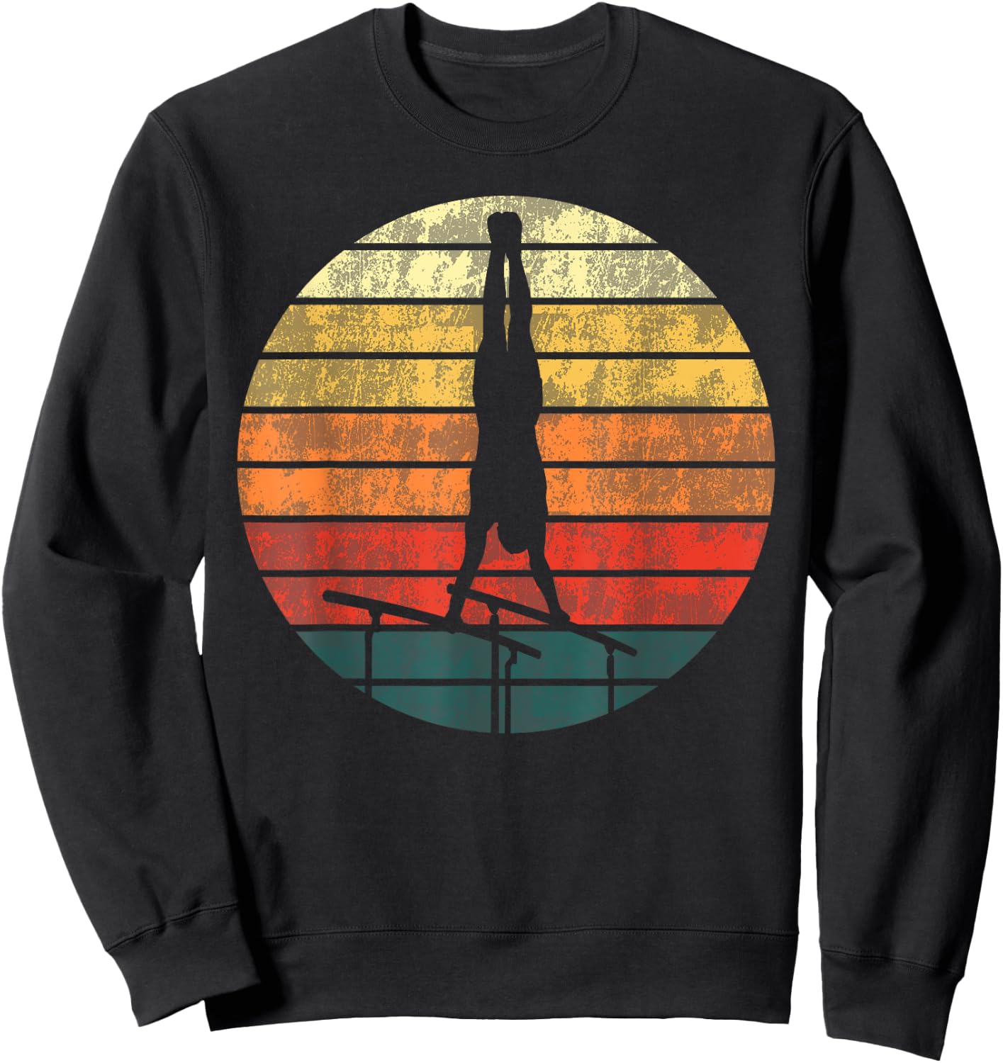 for Art Gymnastics Bars Gymnastics Retro Vintage, black, s Sweatshirt - Sweatshirt | Black