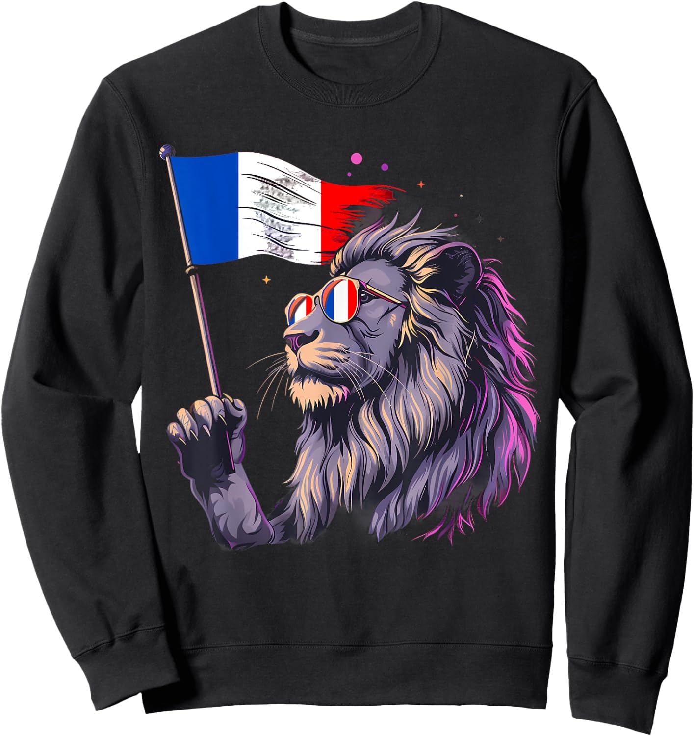 Drapeau Français Lion Racines Françaises Fierté Française France Sweatshirt - Sweatshirt | Black