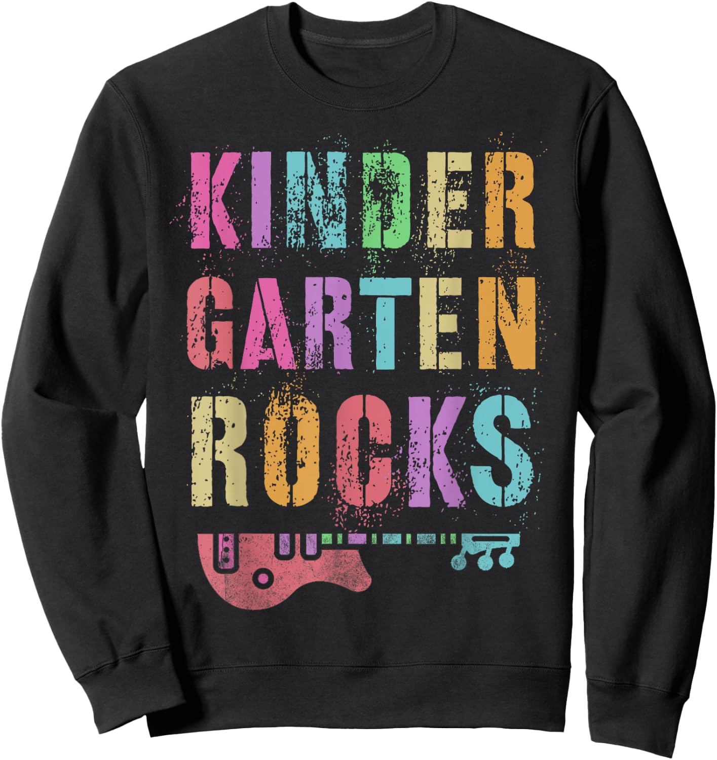 KINDERGARTEN ROCKS Teacher Crew Rock Star Kinder Team Sweatshirt - Sweatshirt | Black