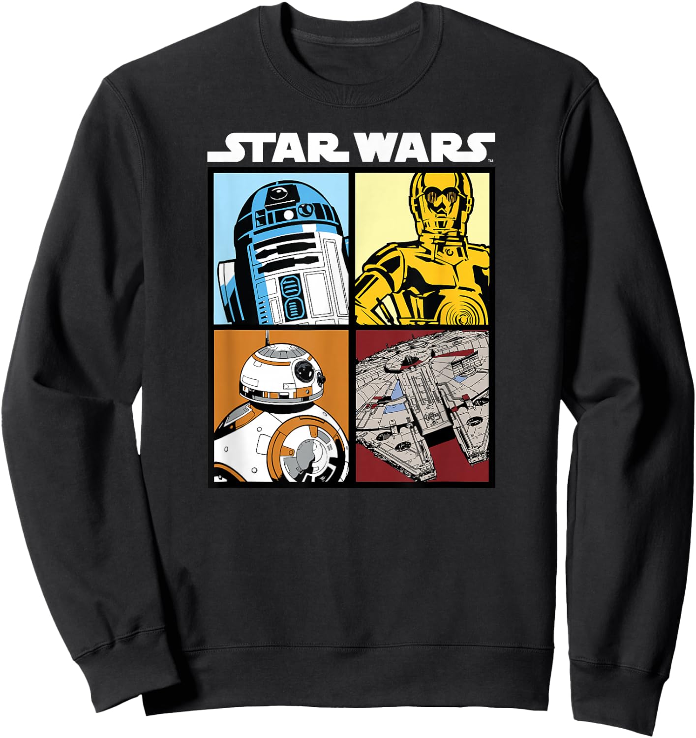 Star Wars Droids and Ships White , black Sweatshirt - Sweatshirt | Black