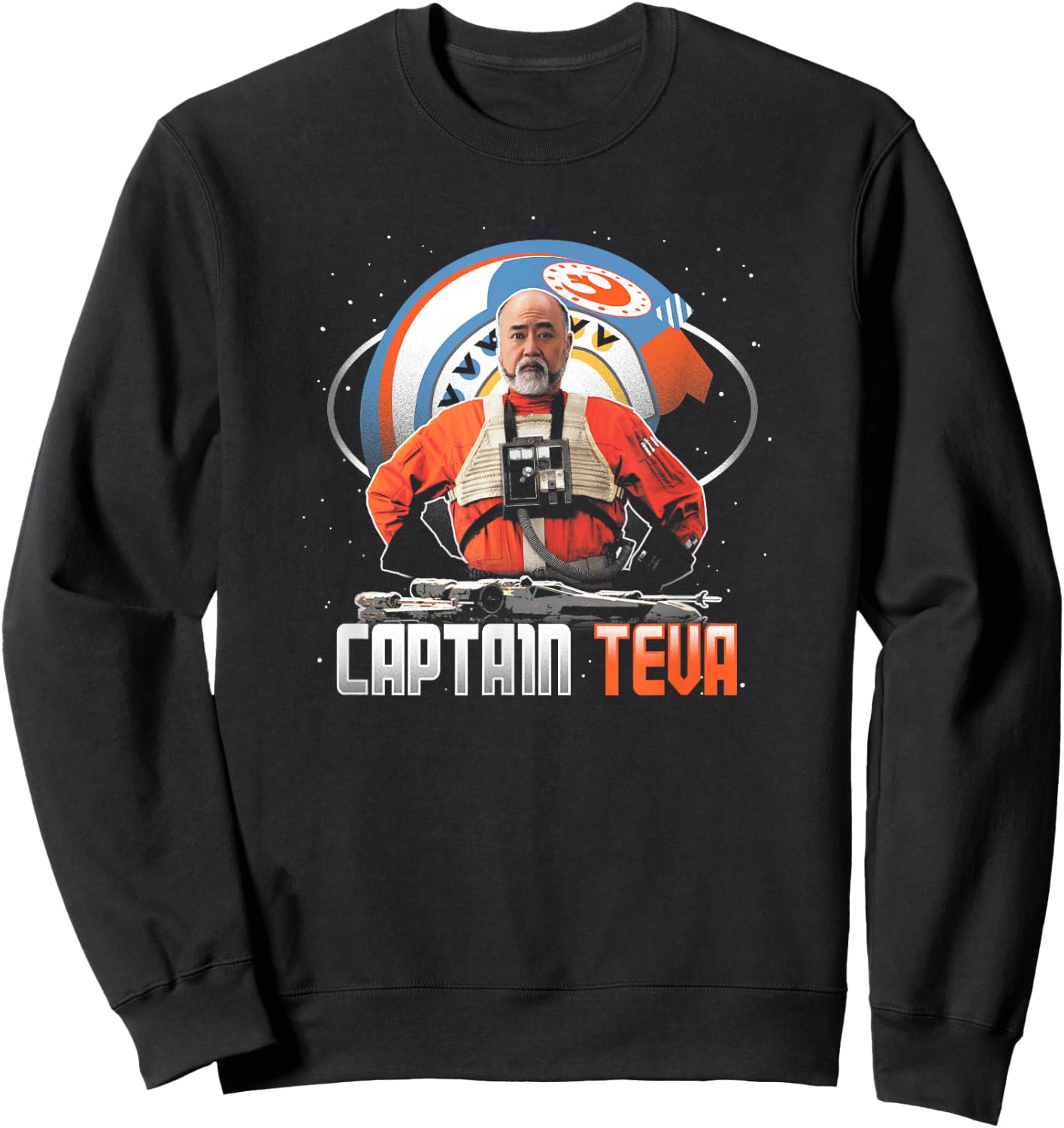 Star Wars: The Mandalorian Captain Teva Retro Space Poster Sweatshirt - Sweatshirt | Black