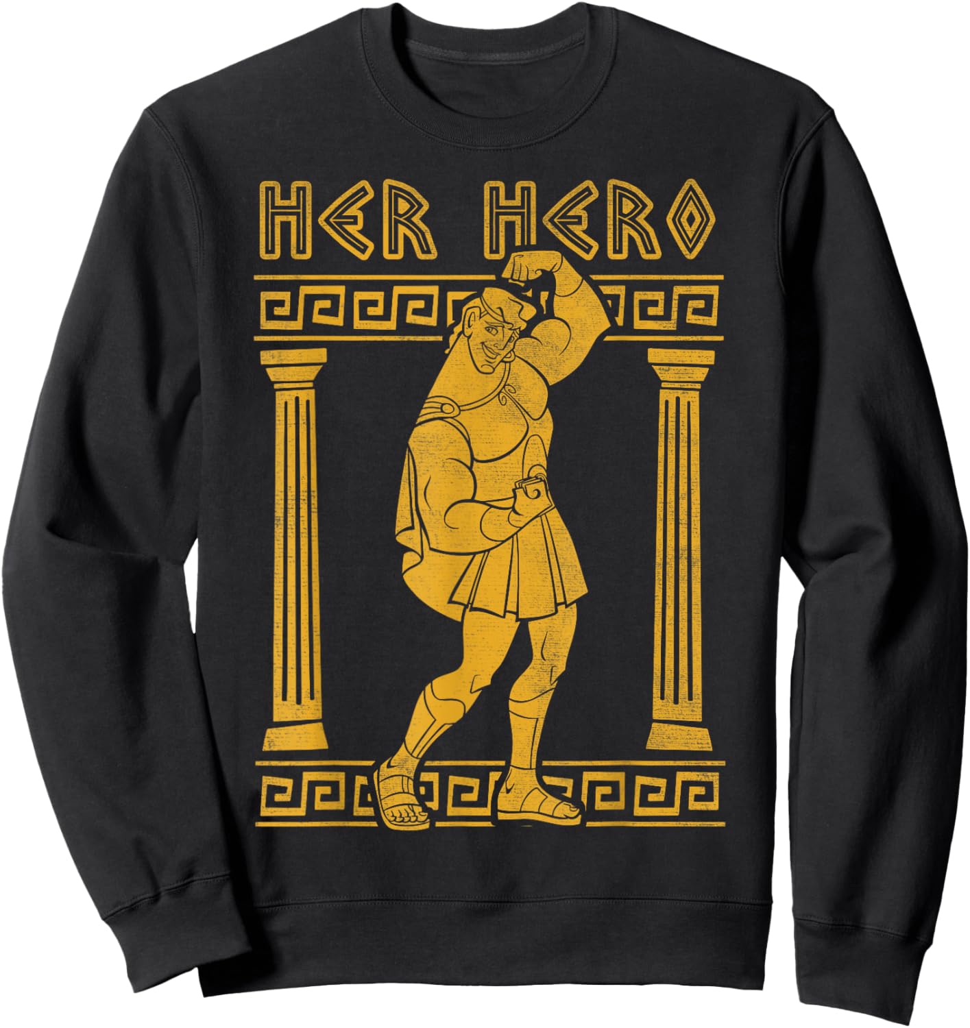 Disney Hercules Valentine's Day Hercules Her Hero Greek Pose Sweatshirt - Sweatshirt | Black