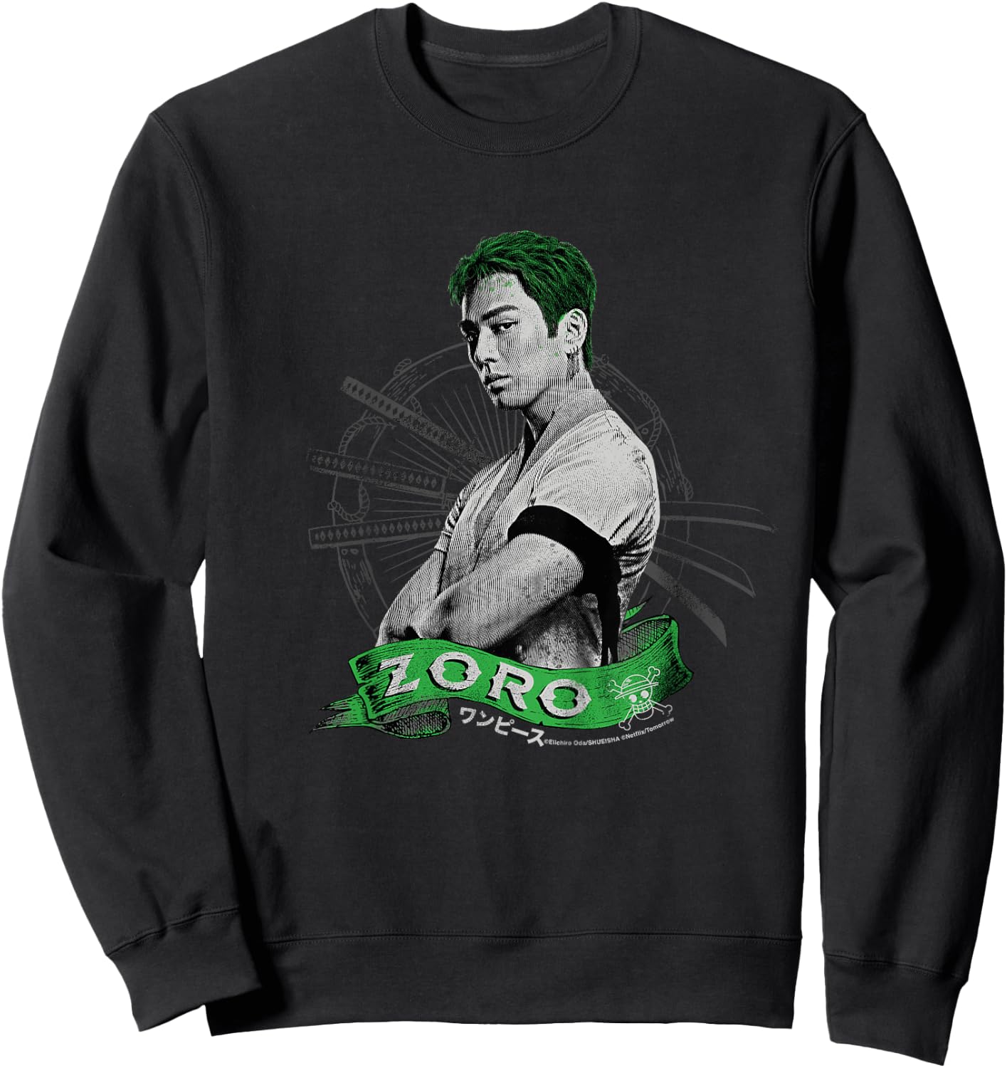 Child Roronoa Zoro Live Action Straw Hat Pirate Hunter for Kids , Black, 2 Sweatshirt - Sweatshirt | Black