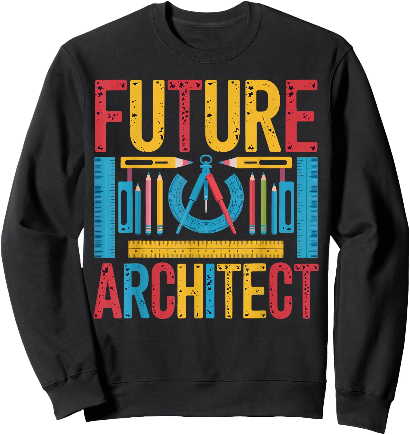 Retro Future Architect Architecture Student Gifts Women Kids Sweatshirt - Sweatshirt | Black