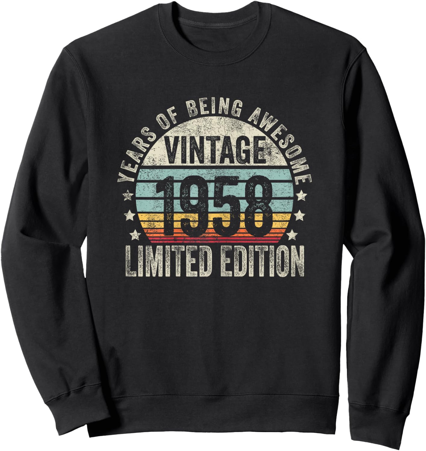 Vintage 1958 T Shirts Retro Funny 1958 Birthday Sweatshirt - Sweatshirt | Black