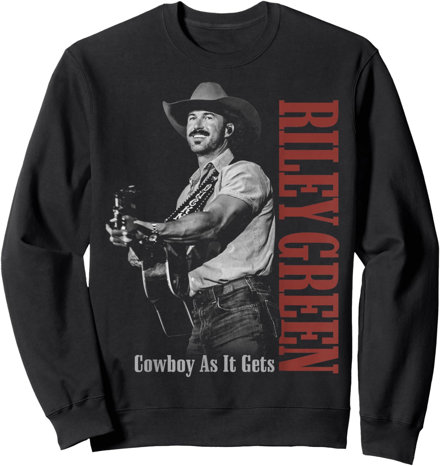 Riley Green Cowboy Guitar Sweatshirt - Sweatshirt | Black