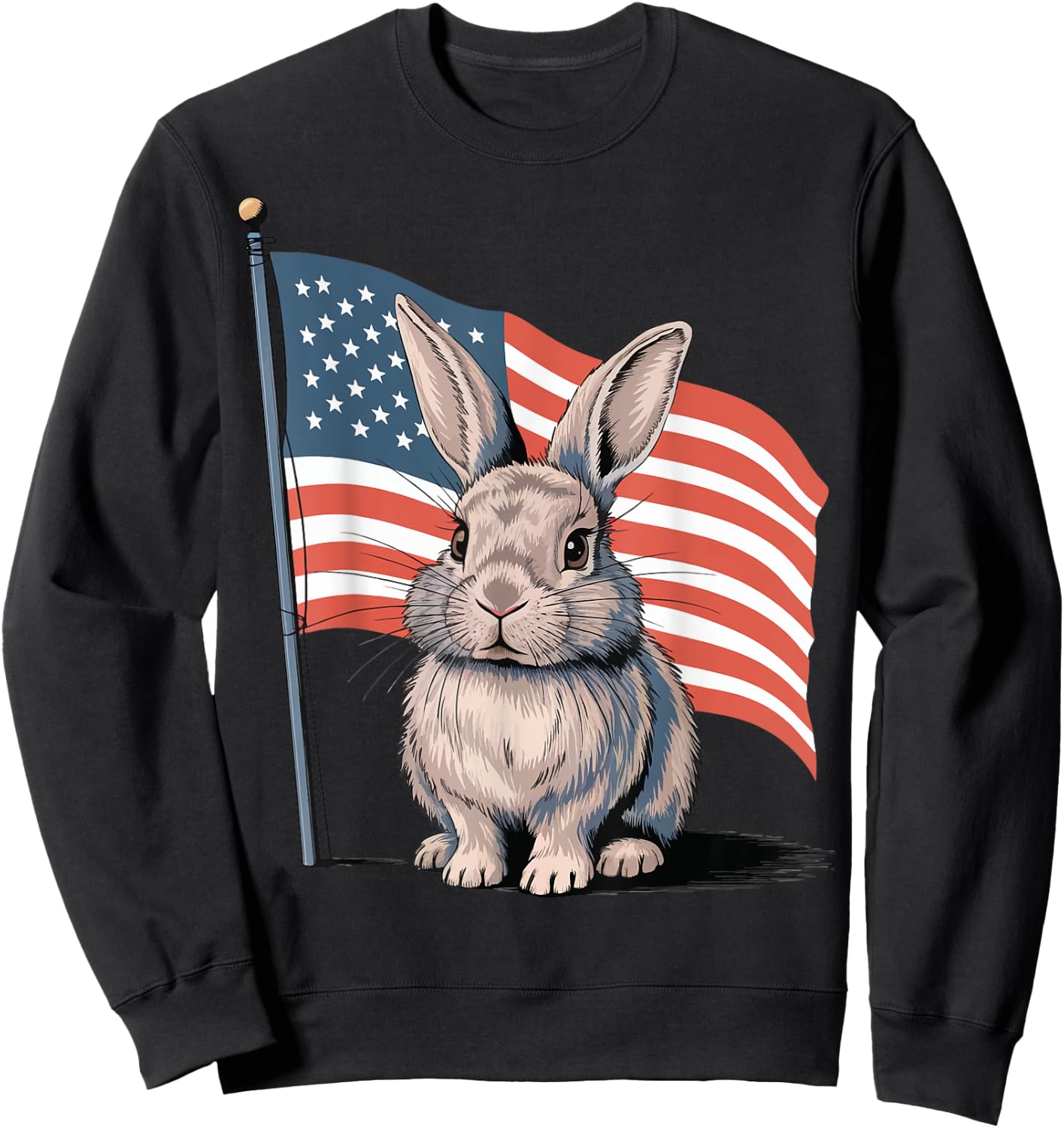 Rabbit USA Flag Easter Sweatshirt - Sweatshirt | Black