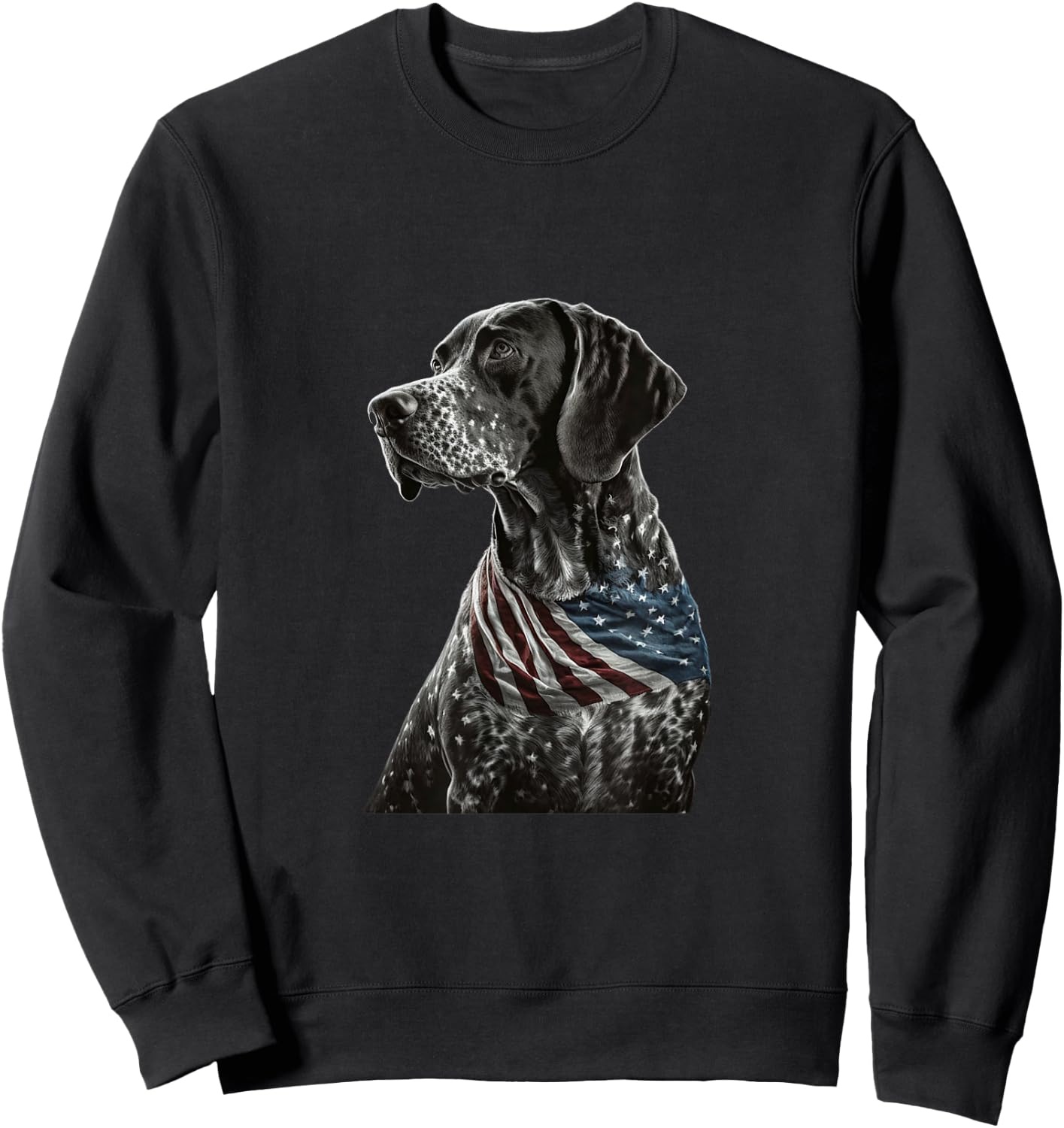 German Shorthair Pointer 4th July Funny GSP Mom Dad Sweatshirt - Sweatshirt | Black