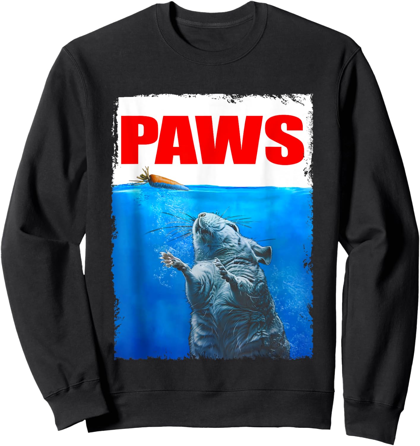 Vintage Love Chinchilla PAWS Awesome Animal Outfits Happily Sweatshirt - Sweatshirt | Black