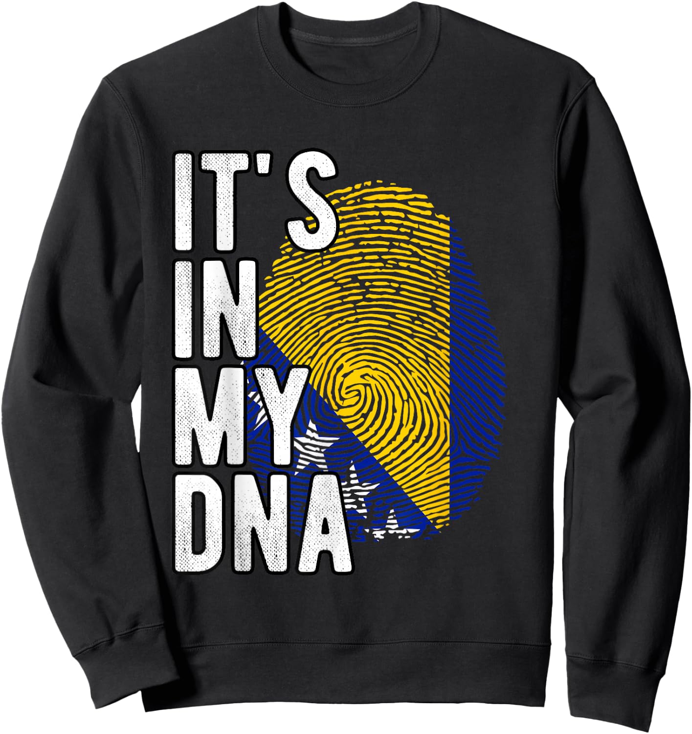 Funny it's in my DNA Bosnien-Herzegowina-Flagge Fingerabdruck Sweatshirt - Sweatshirt | Black