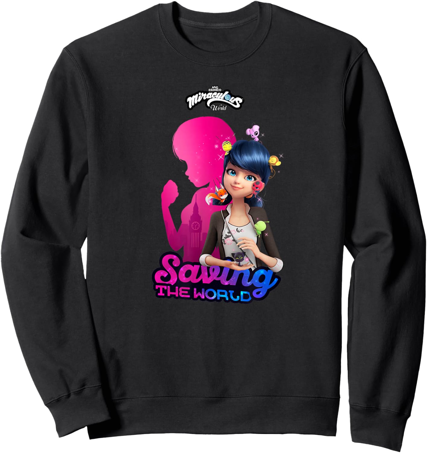 Miraculous Ladybug London Chronobug Saving The world Sweatshirt - Sweatshirt | Black