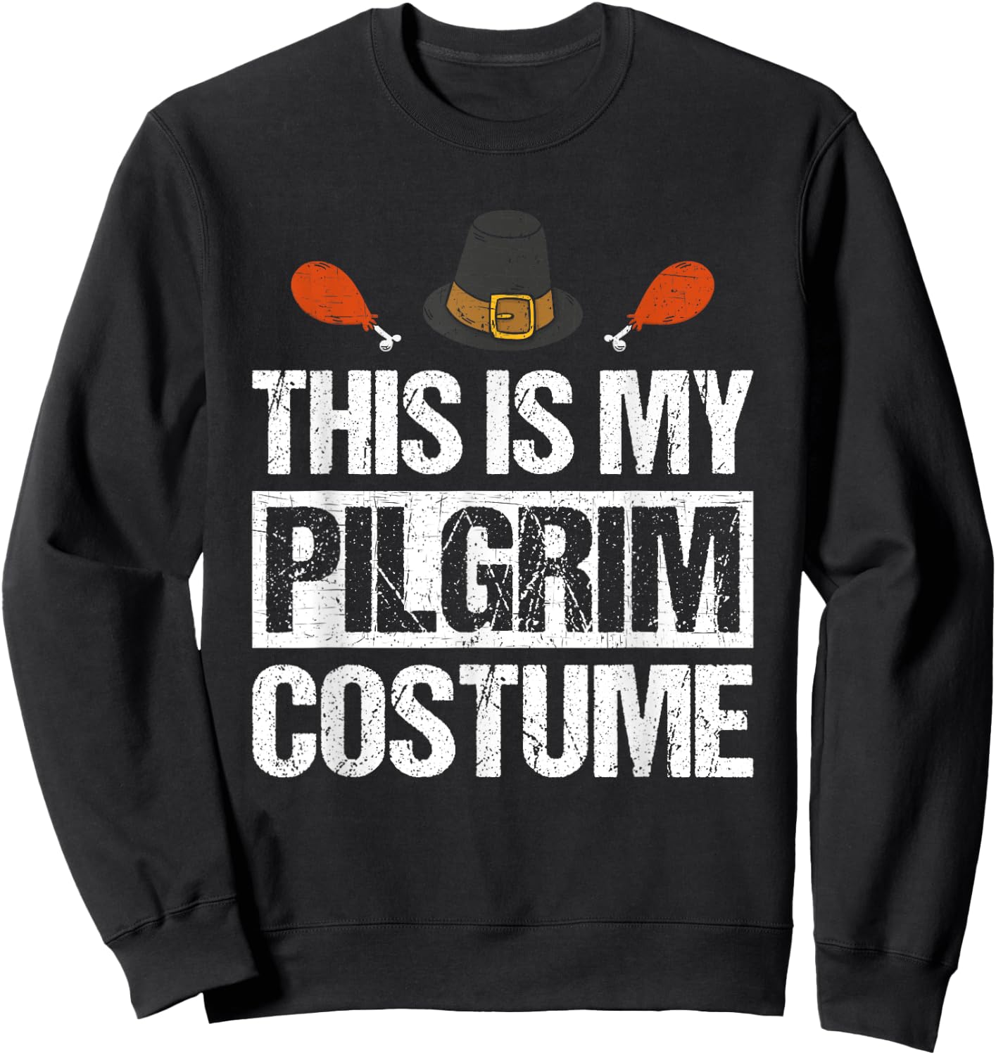 Retro Thanksgiving Shirt Pilgrim Costume Turkey Day Men Boys Sweatshirt - Sweatshirt | Black
