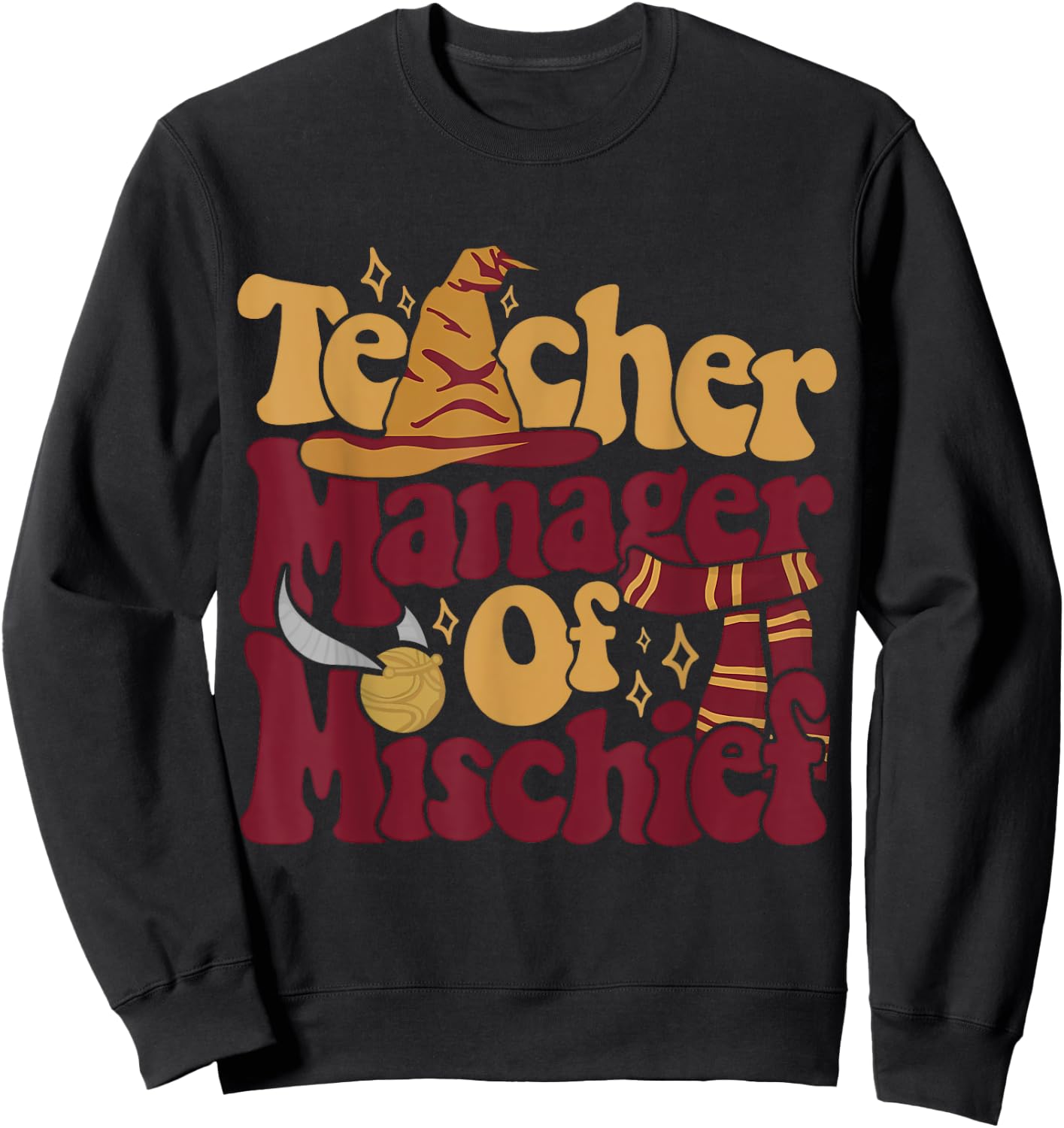 Magical Teacher Shirt Manager Of Mischief Teacher Gifts Sweatshirt - Sweatshirt | Black