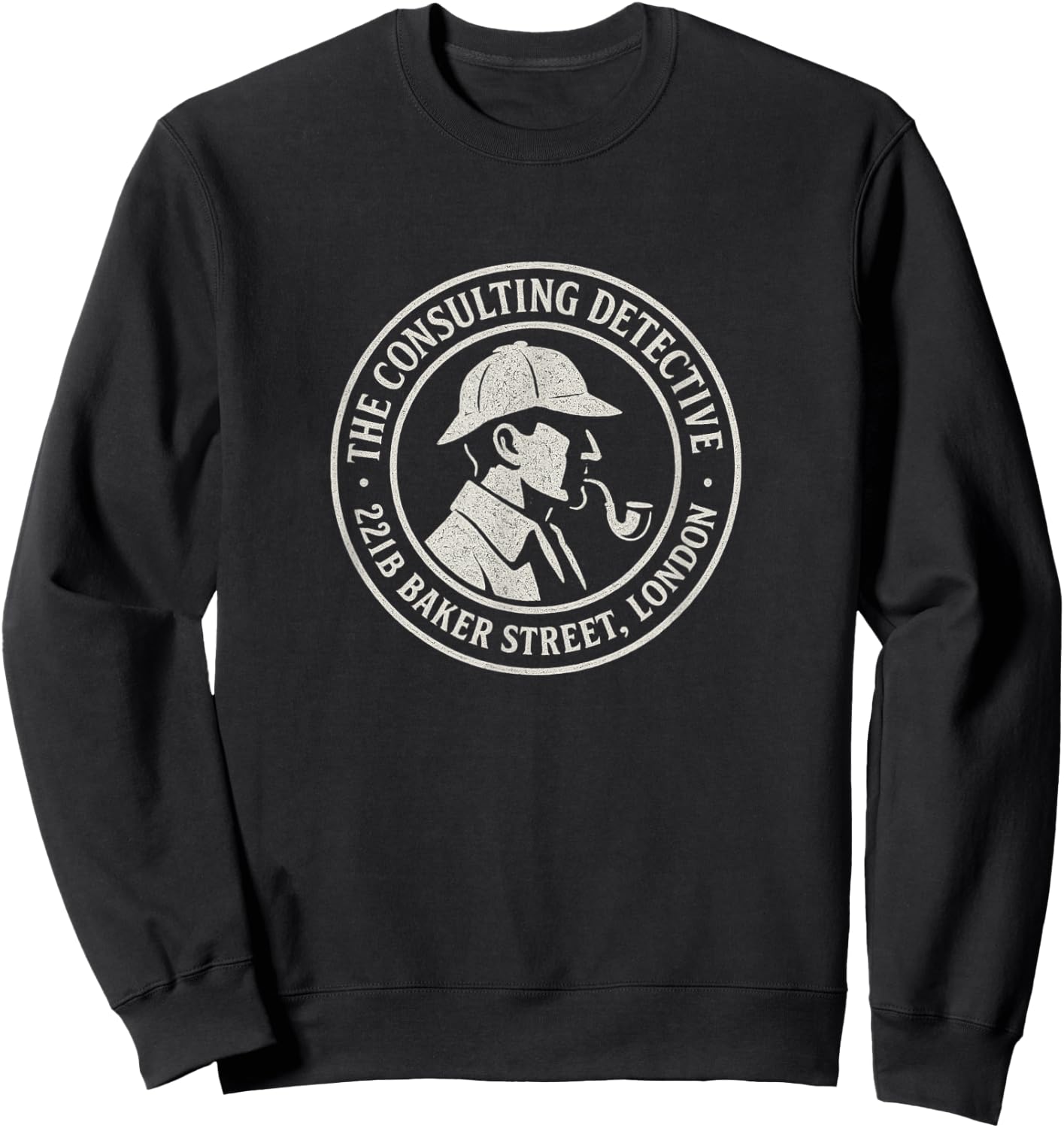Sherlock Holmes Consulting Detective 221B Baker Street Badge Sweatshirt - Sweatshirt | Black