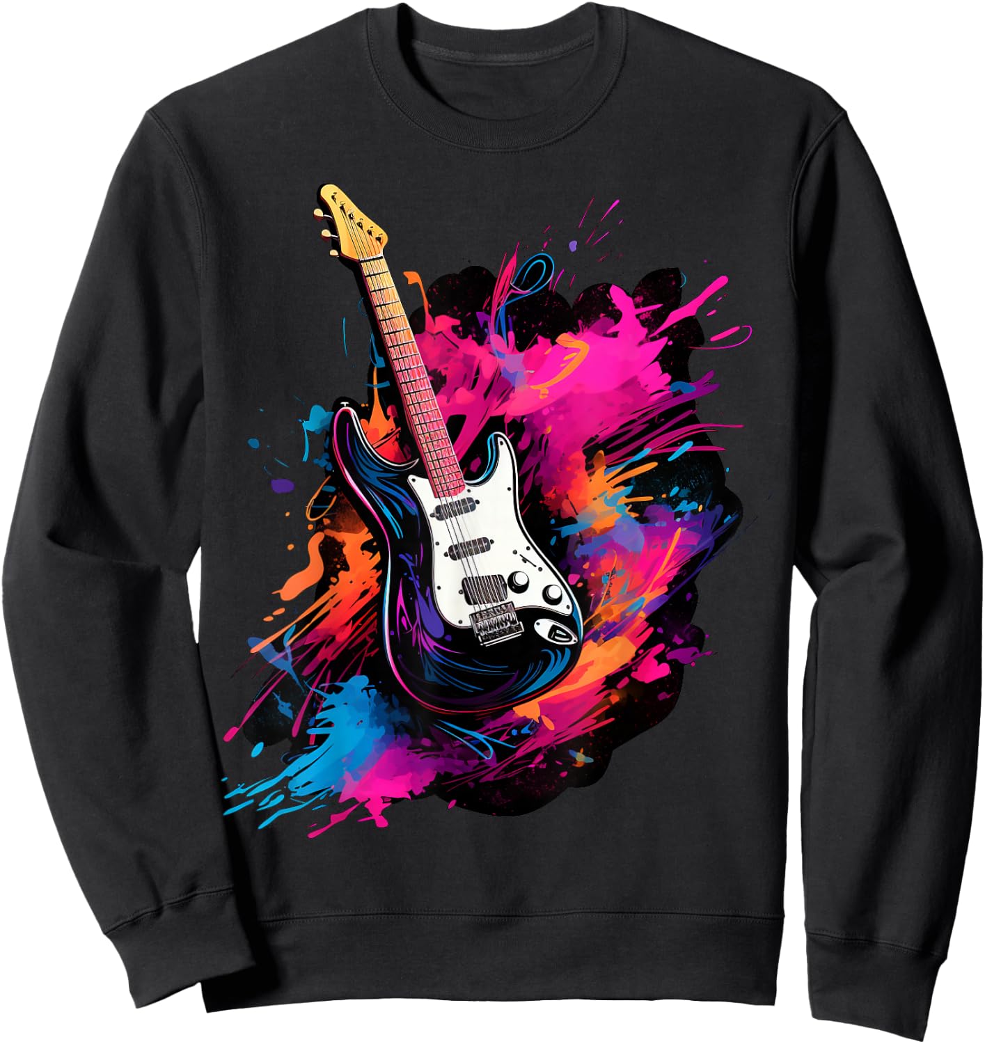 Electric Guitar , Women and Children, black Sweatshirt - Sweatshirt | Black