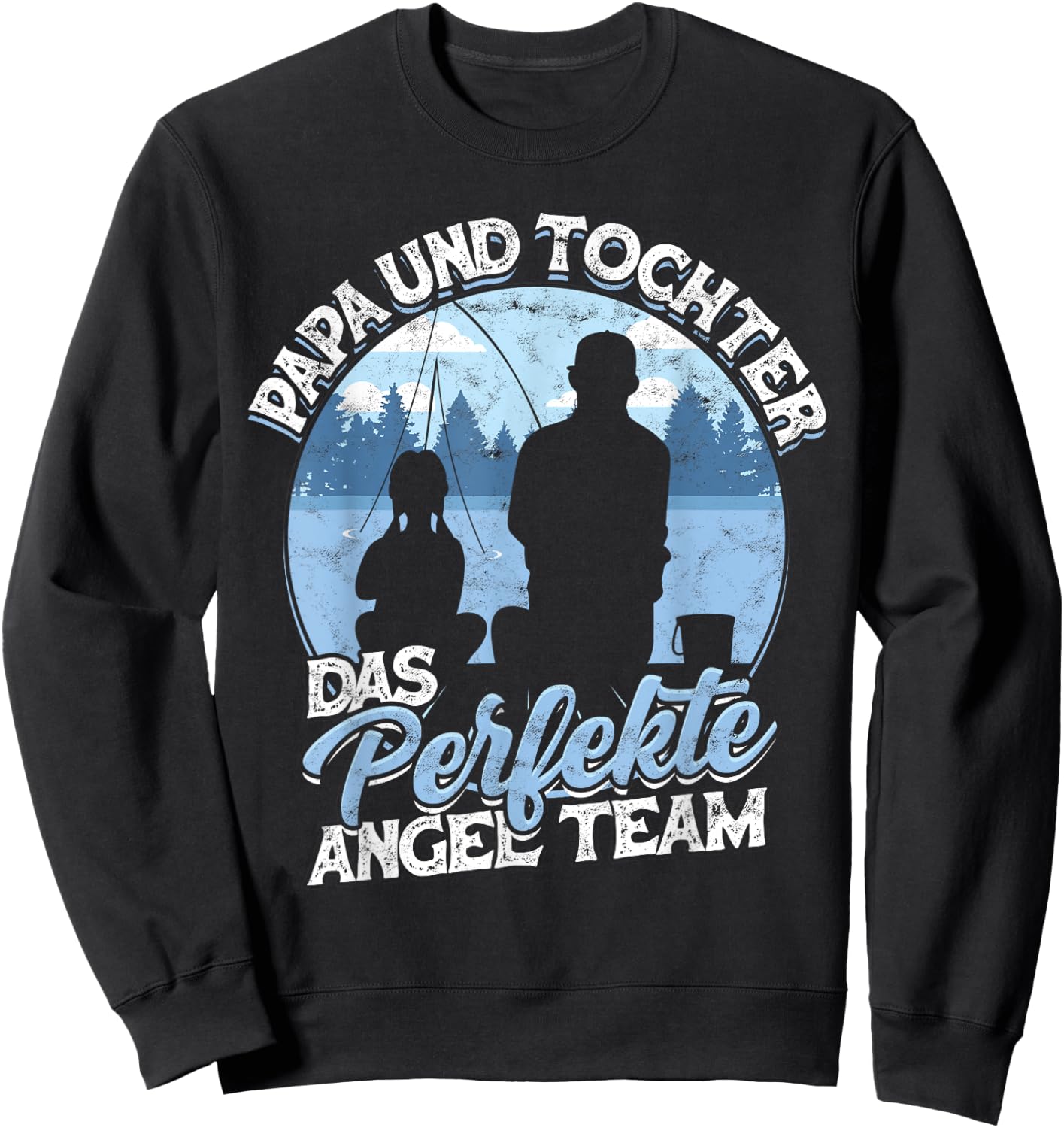 Papa & Tochter Das Perfekte Angel Team Fischen Angeln Angler Sweatshirt - Sweatshirt | Black