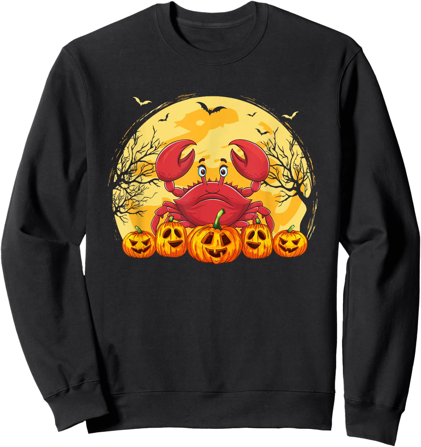 Funny Crab Pumpkins Halloween Costume Men Women Kids Sweatshirt - Sweatshirt | Black