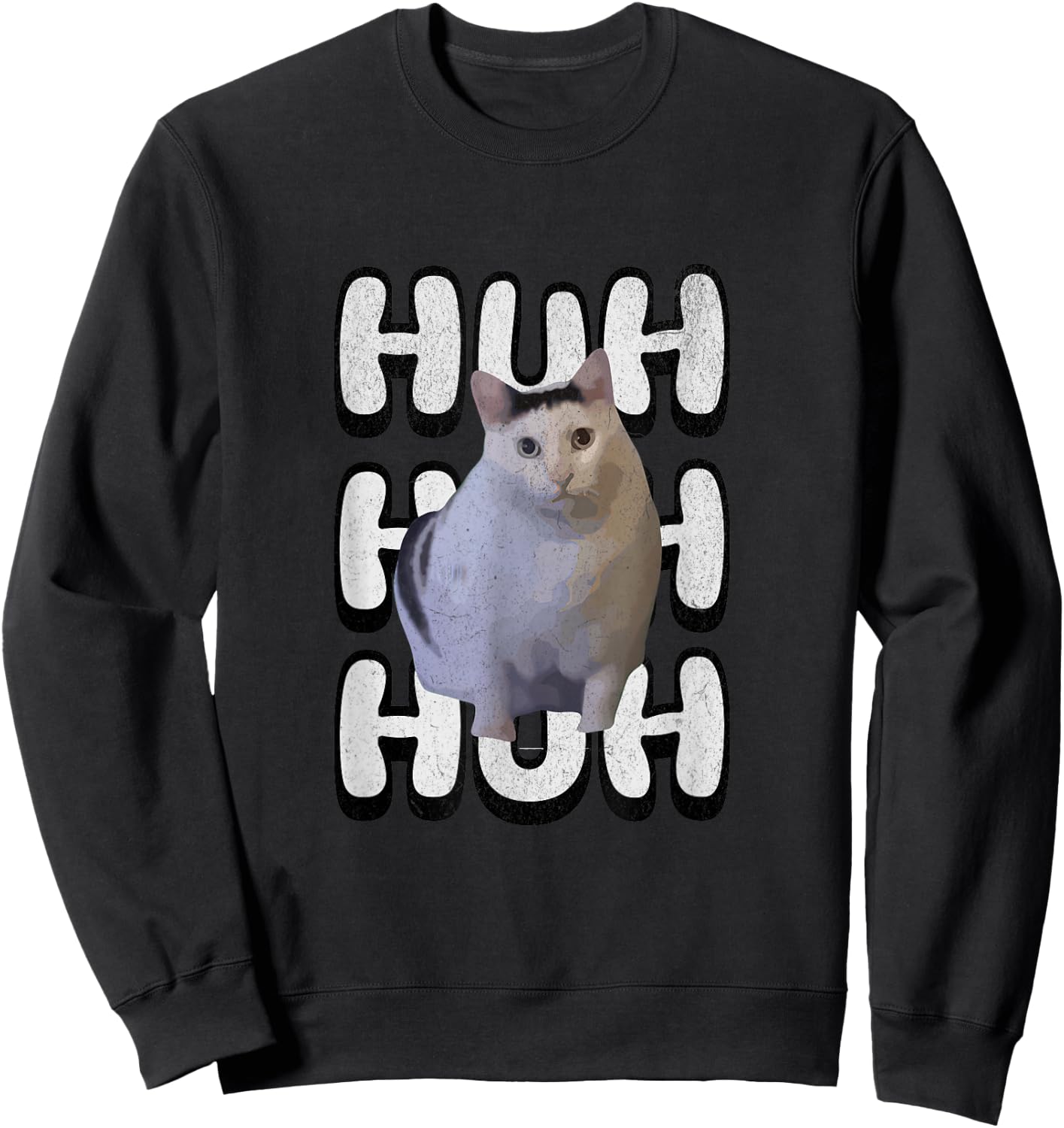 Huh! Cat Meme, beliebtes Internet Meme Cat Day Weihnachten Sweatshirt - Sweatshirt | Black